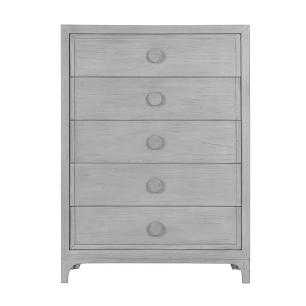 Modus Bedroom Boho Chic Five-Drawer Chest In Washed White 1JQ984