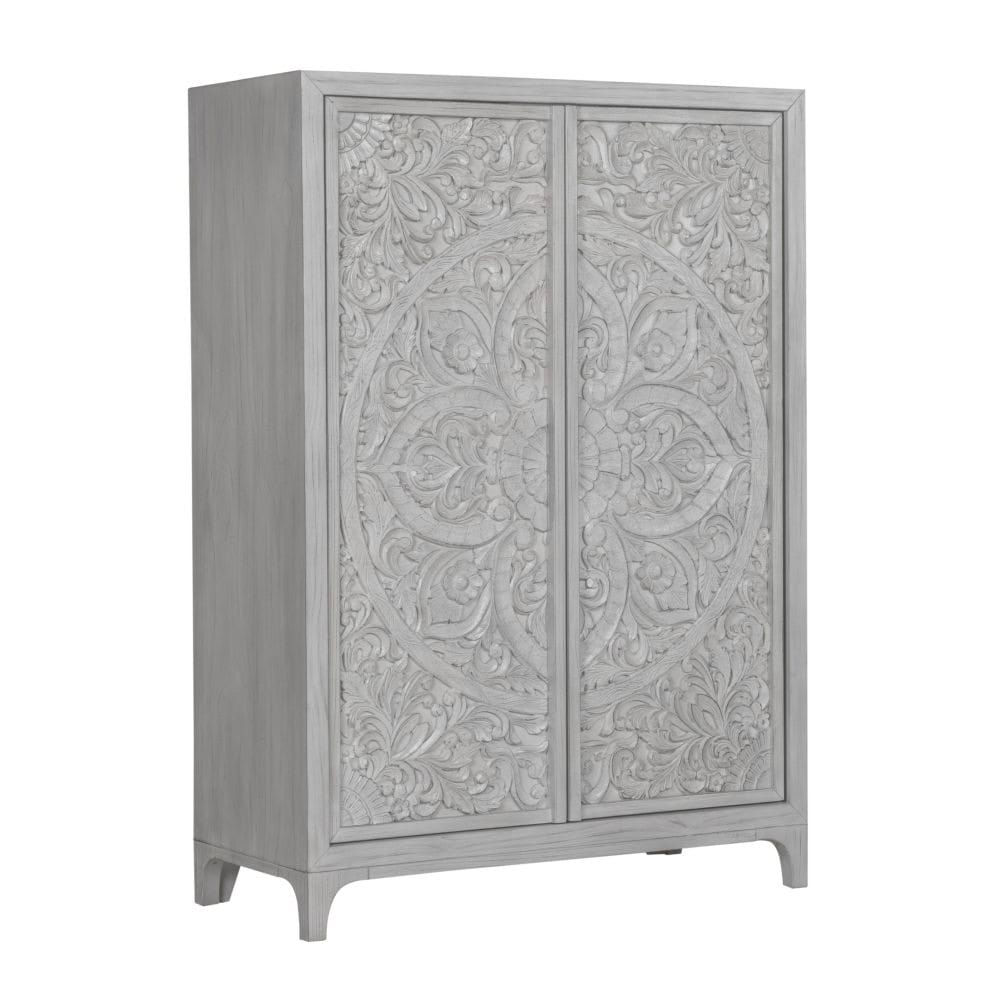 Modus Bedroom Boho Chic Wardrobe Chest In Washed White 1JQ986