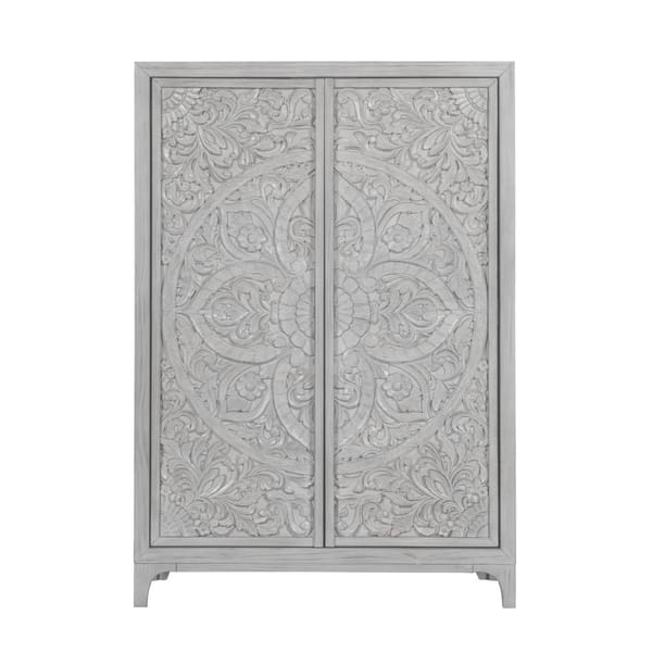 Modus Bedroom Boho Chic Wardrobe Chest In Washed White 1JQ986