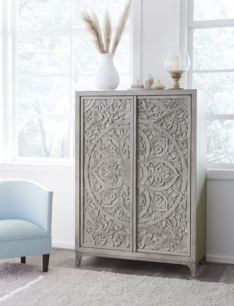 Modus Bedroom Boho Chic Wardrobe Chest In Washed White 1JQ986