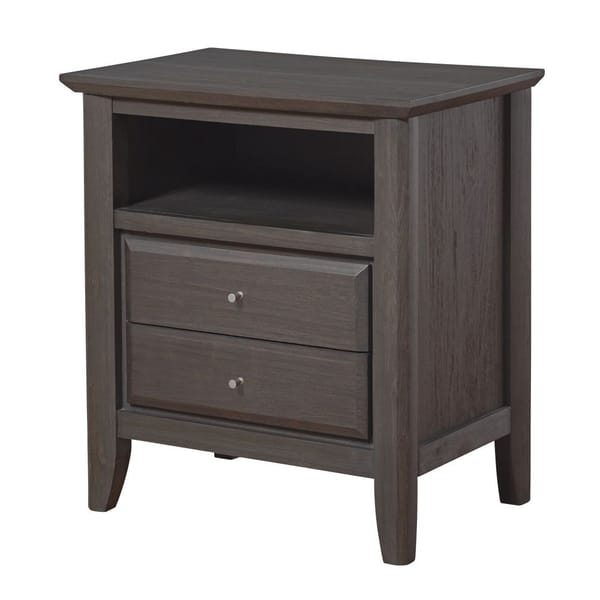 Modus Bedroom City II Two Drawer Nightstand In Basalt Gray 1X5781