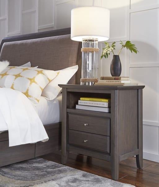 Modus Bedroom City II Two Drawer Nightstand In Basalt Gray 1X5781