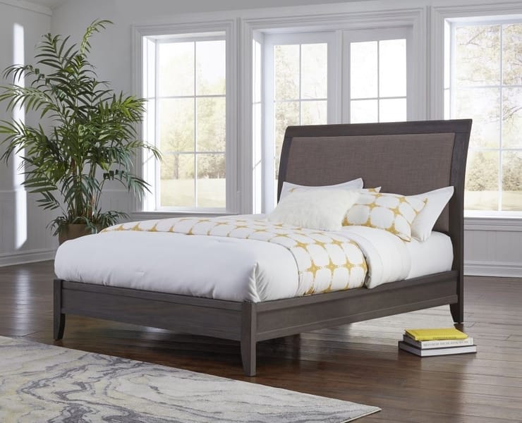 Modus Bedroom City II Upholstered Sleigh Bed In Basalt Gray 1X57L7D