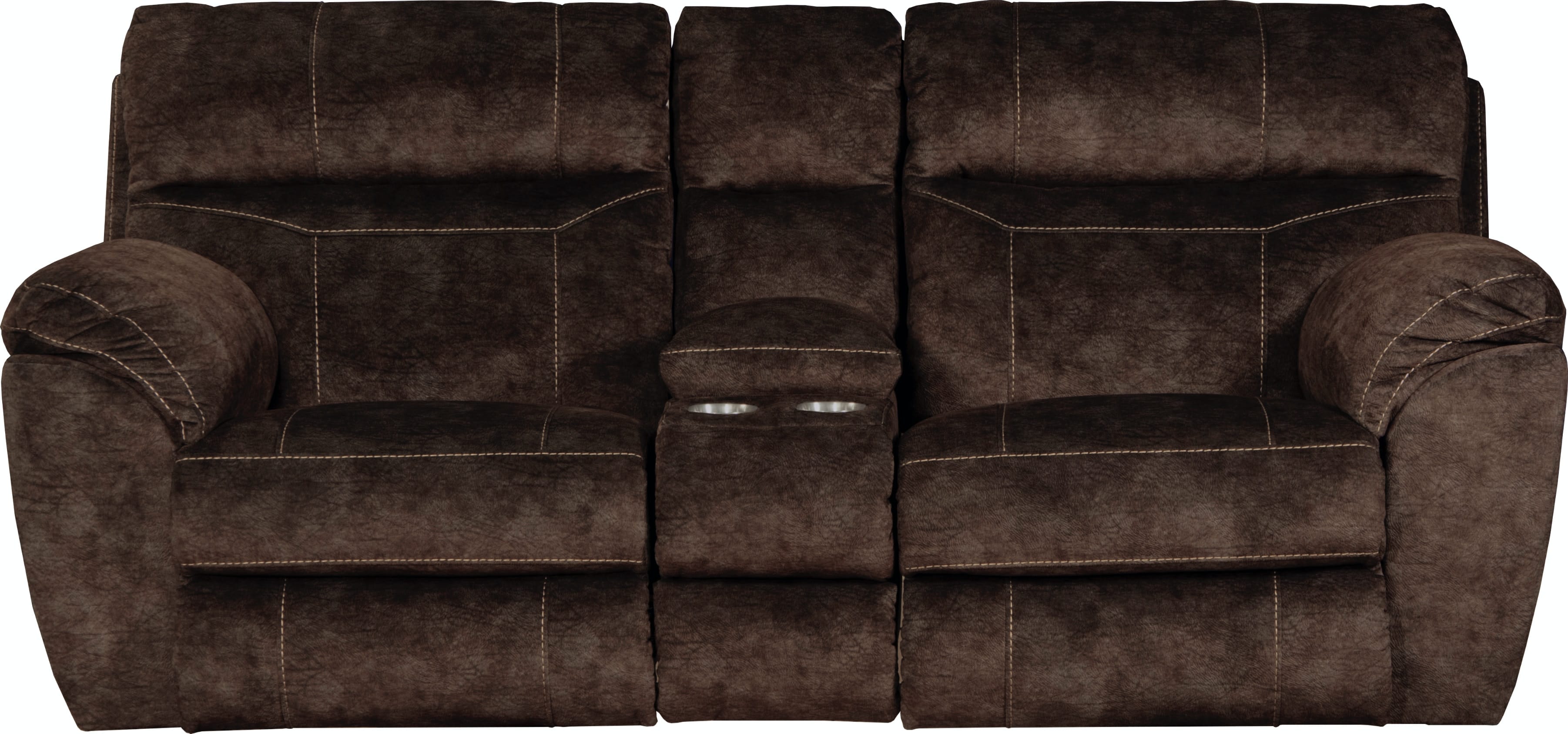 Catnapper Furniture Living Room Sedona Lay Flat Reclining Console Loveseat 62229-Mocha