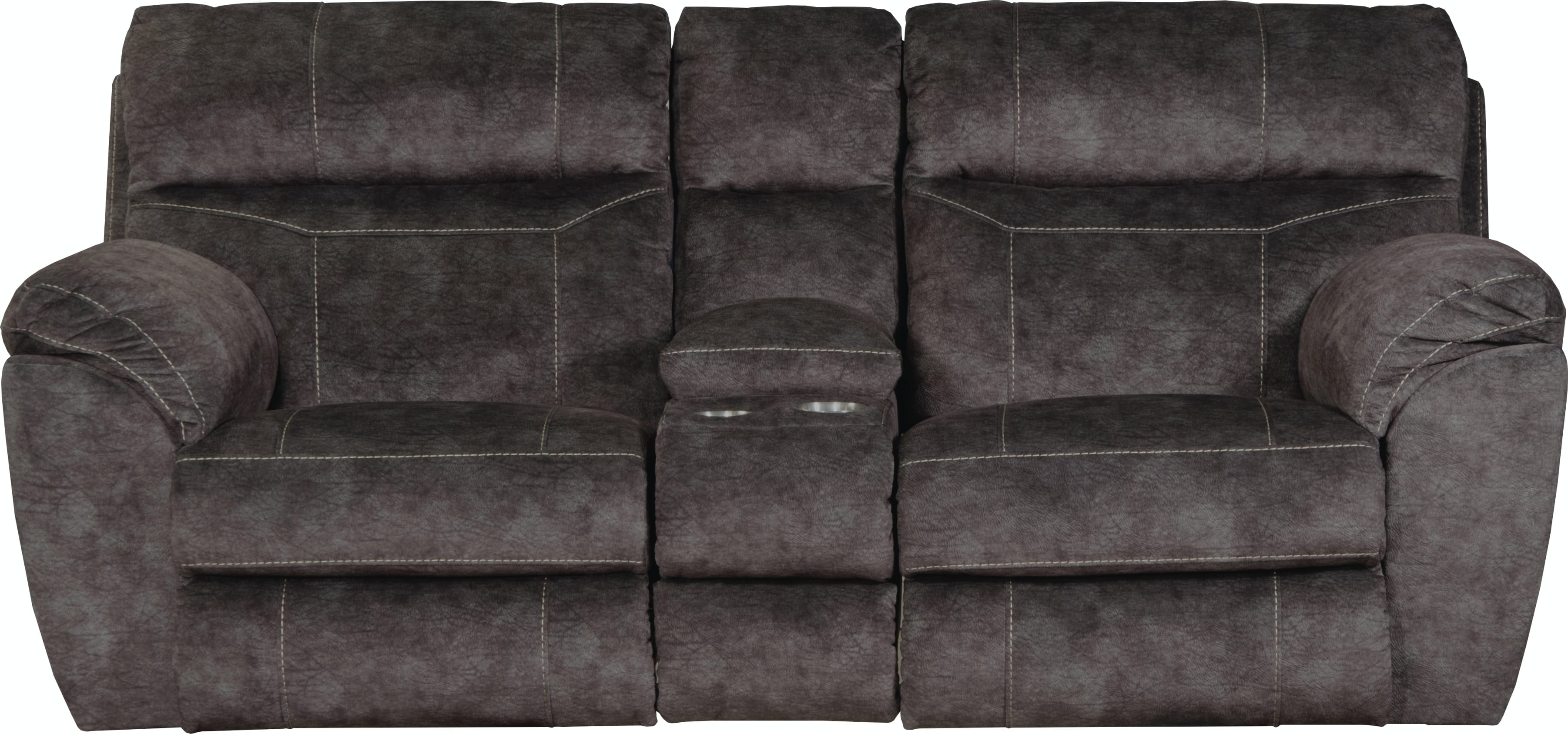 Catnapper Furniture Living Room Sedona Lay Flat Reclining Console Loveseat 62229-Smoke