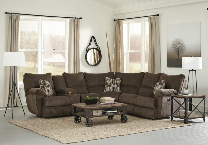 Catnapper Furniture Living Room 225-Chocolate Sectional
