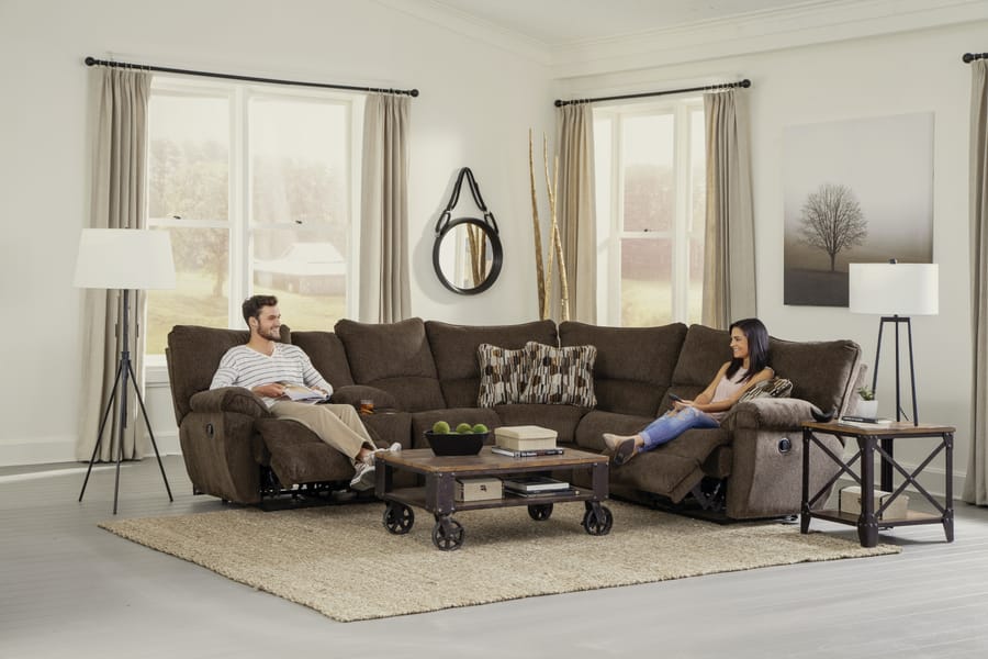 Catnapper Furniture Living Room 225-Chocolate Sectional