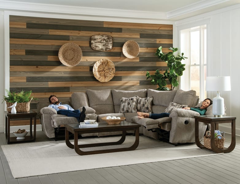 Catnapper Furniture Living Room 225-Pewter Sectional