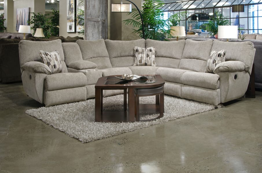 Catnapper Furniture Living Room Lay Flat Reclining Left Side Facing 2256-Pewter