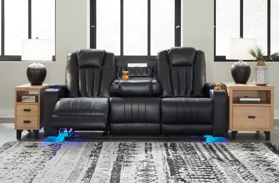 Ashley Living Room Center Point Reclining Sofa with Drop Down Table 2400489