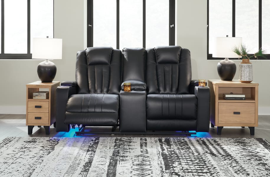 Ashley Living Room Center Point Reclining Loveseat with Console 2400494