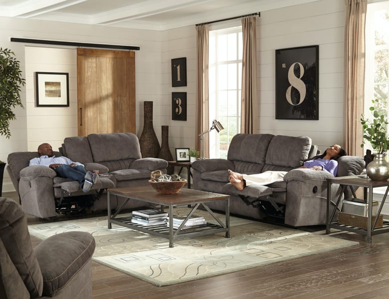 Catnapper Furniture Living Room Lay Flat Reclining Sofa 2401-Graphite