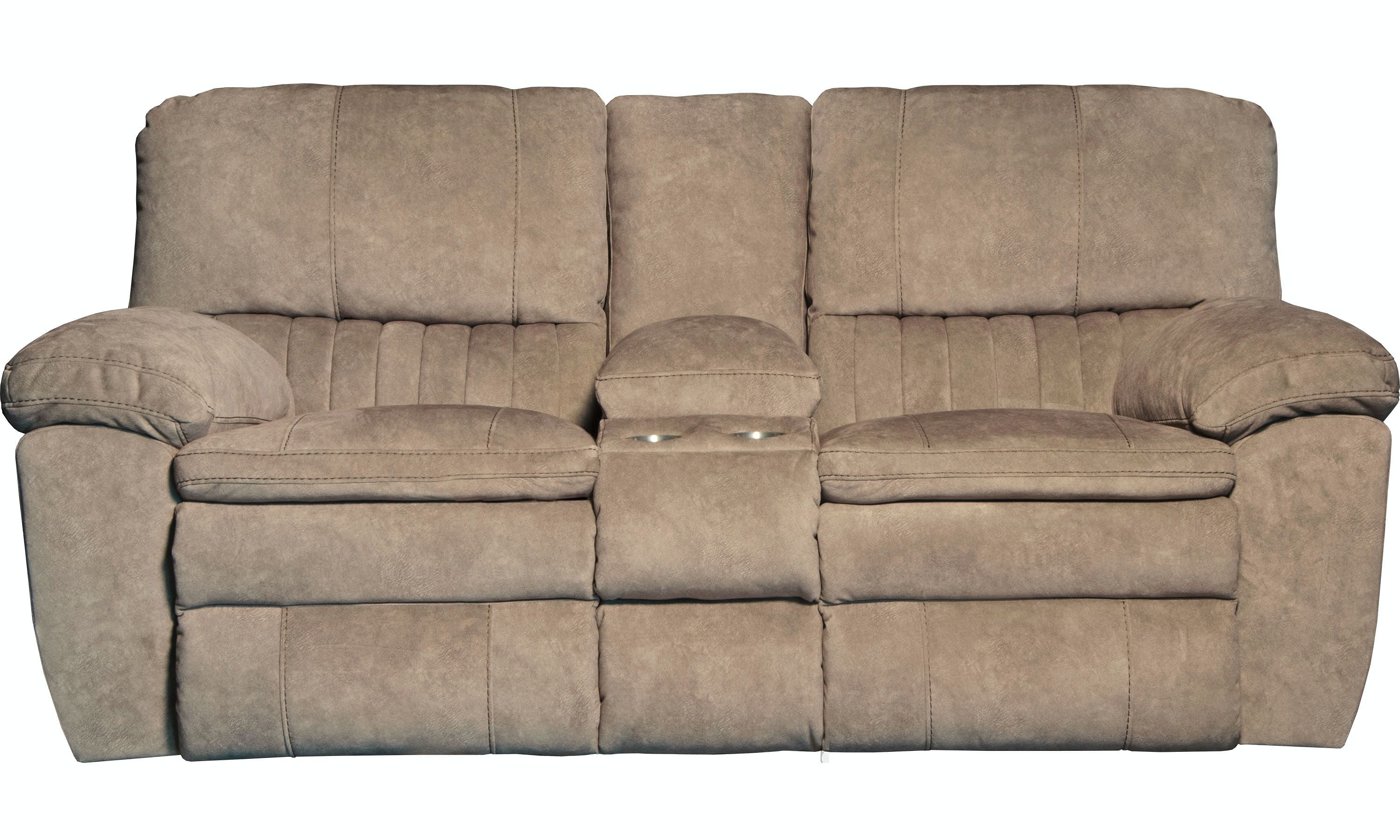 Catnapper Furniture Living Room Lay Flat Reclining Console Loveseat with Storage and Cupholders 2409-Portabella