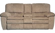 Catnapper Furniture Living Room Lay Flat Reclining Console Loveseat with Storage and Cupholders 2409-Portabella