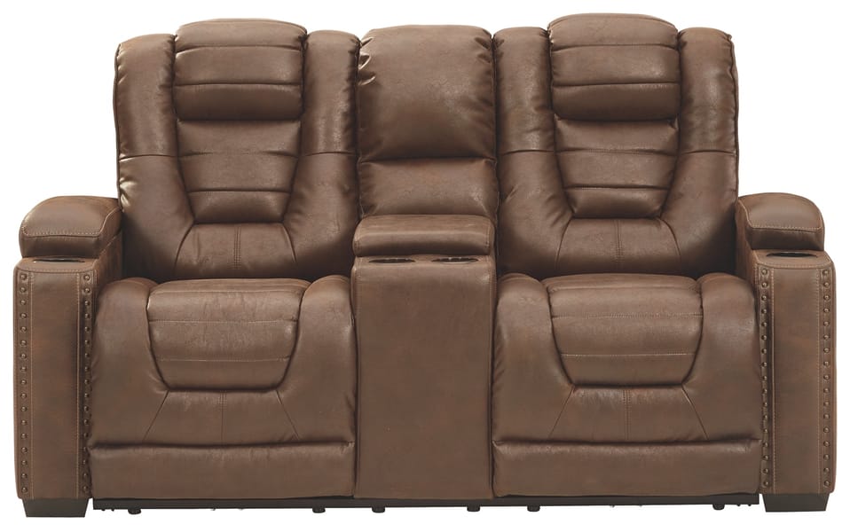 Ashley Living Room Owner's Box Power Reclining Loveseat with Console 2450518