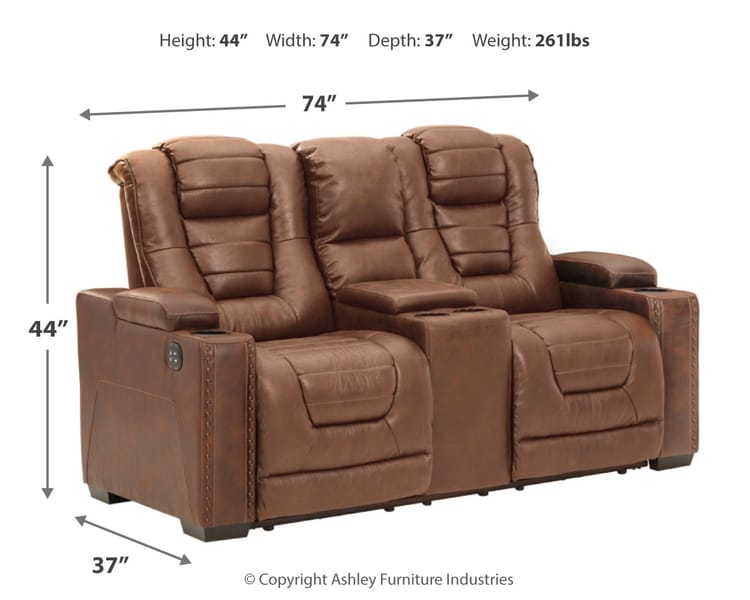 Ashley Living Room Owner's Box Power Reclining Loveseat with Console 2450518