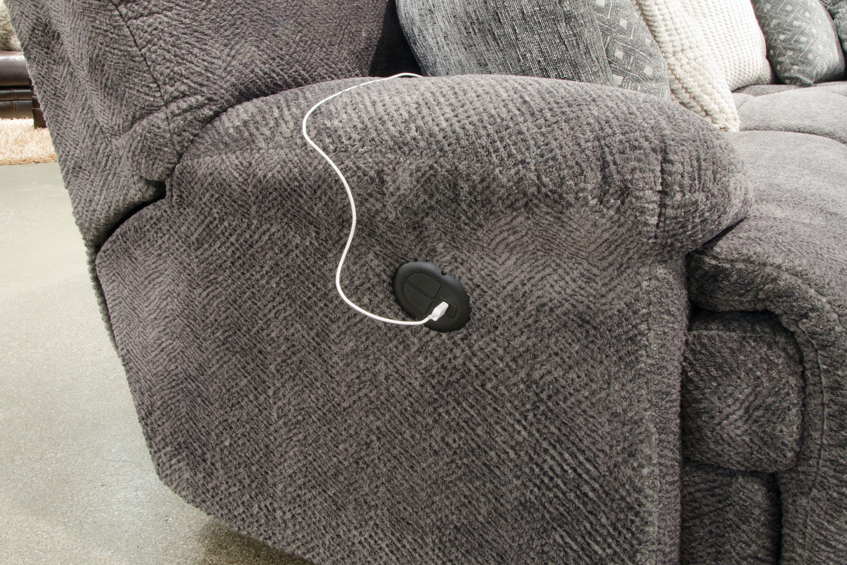 Catnapper Furniture Living Room Power Lay Flat Left Side Facing Recliner 62816-Smoke