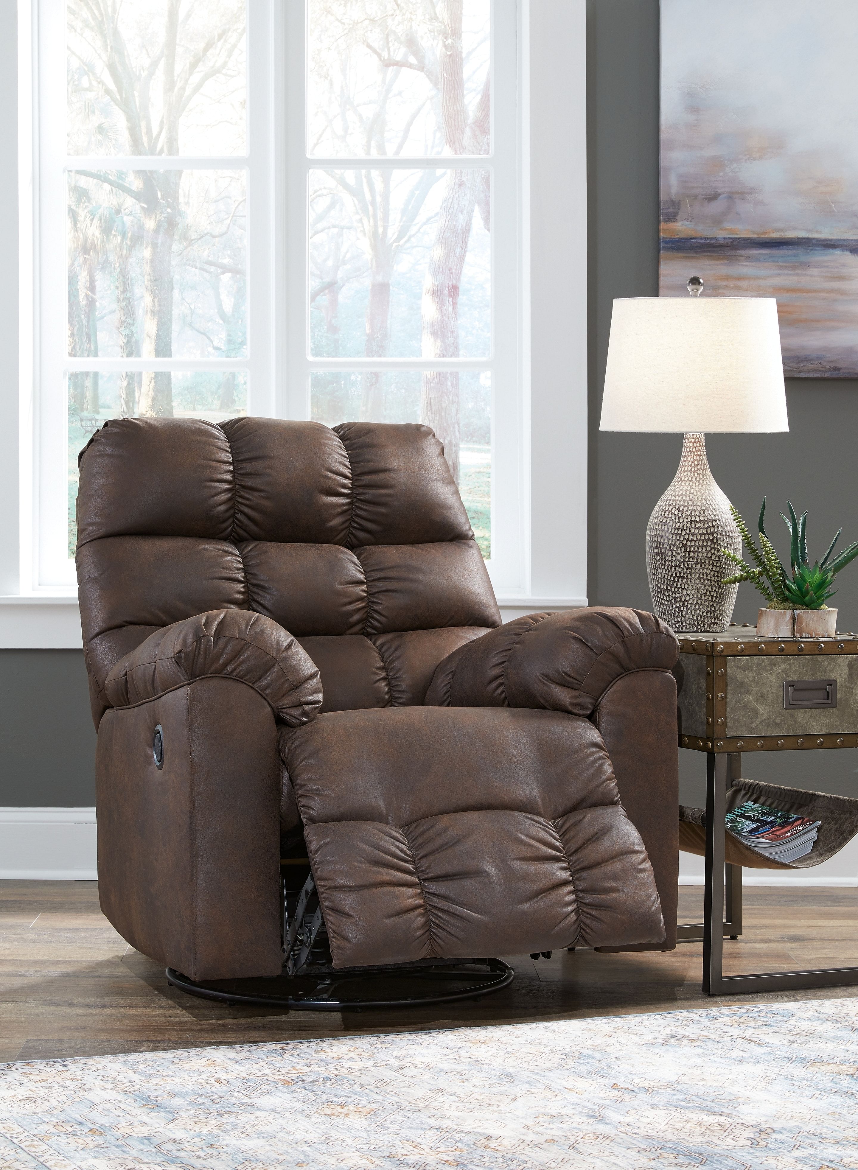 Living Room Recliners Ashley Living Room Derwin Swivel Glider Recliner ...