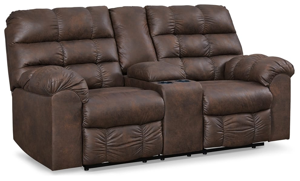 Ashley Living Room Derwin Reclining Loveseat with Console 2840194