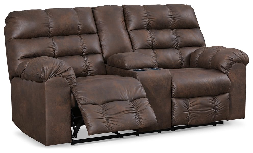 Ashley Living Room Derwin Reclining Loveseat with Console 2840194