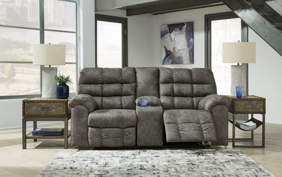 Ashley Living Room Derwin Reclining Loveseat with Console 2840294
