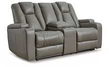 Ashley Living Room Mancin Reclining Loveseat with Console 2970294