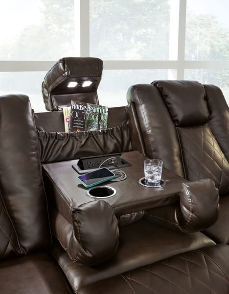 Ashley Living Room Mancin Reclining Sofa with Drop Down Table 2970389