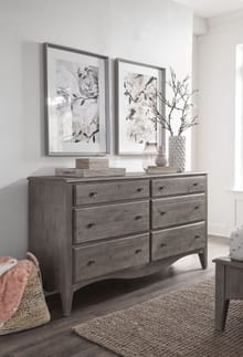 Modus Bedroom Ella Six-Drawer Dresser In Antique Mocha In Camel 2G3882