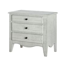 Modus Bedroom Ella Solid Wood Three Drawer Nightstand In White Wash 2G4381
