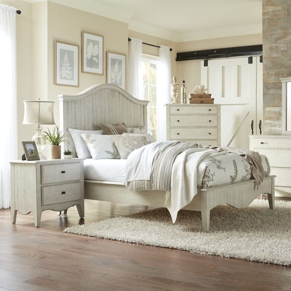 Modus Bedroom Ella Solid Wood Two Drawer Nightstand In White Wash 2G43812