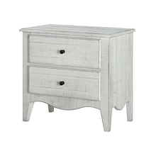 Modus Bedroom Ella Solid Wood Two Drawer Nightstand In White Wash 2G43812