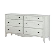 Modus Bedroom Ella Solid Wood Six Drawer Dresser In White Wash 2G4382