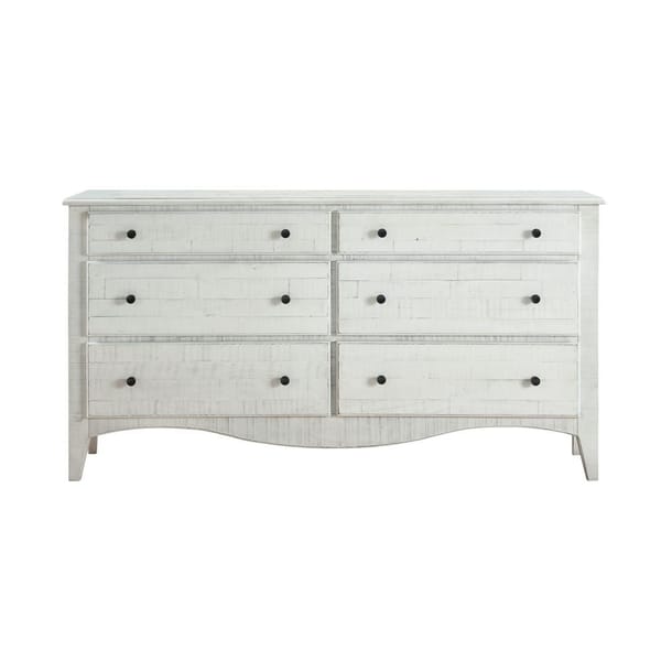 Modus Bedroom Ella Solid Wood Six Drawer Dresser In White Wash 2G4382