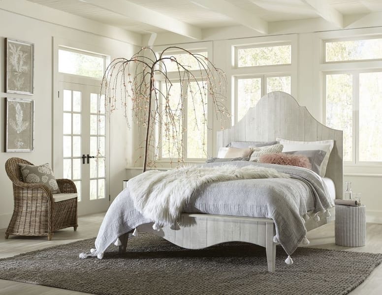 Modus Bedroom Ella Solid Wood Scroll Bed In White Wash 2G43A5