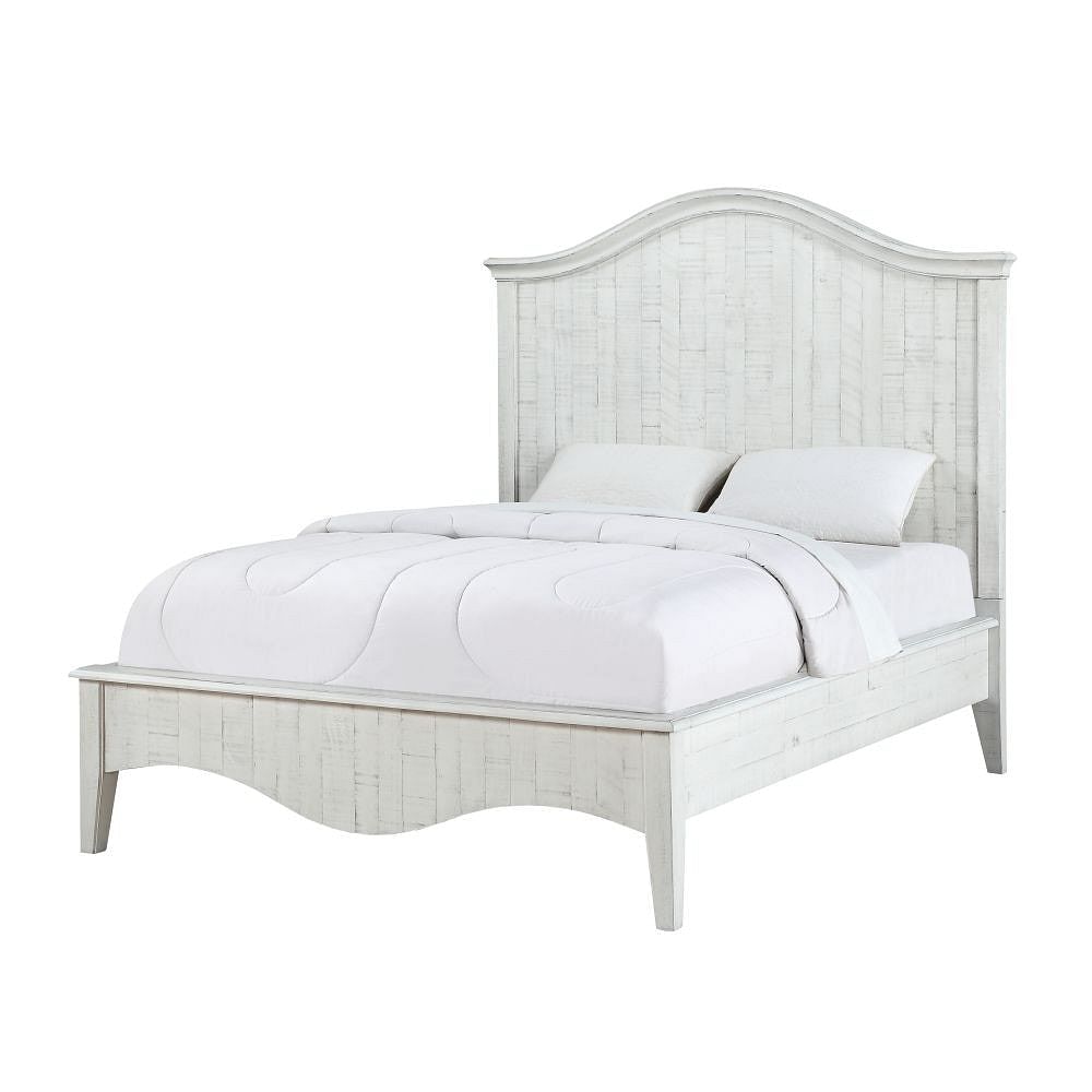 Modus Bedroom Ella Solid Wood Crown Bed In White Wash 2G43B5