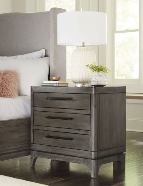 Modus Bedroom Cicero Three-Drawer Nightstand In Slate Grey 2KS381
