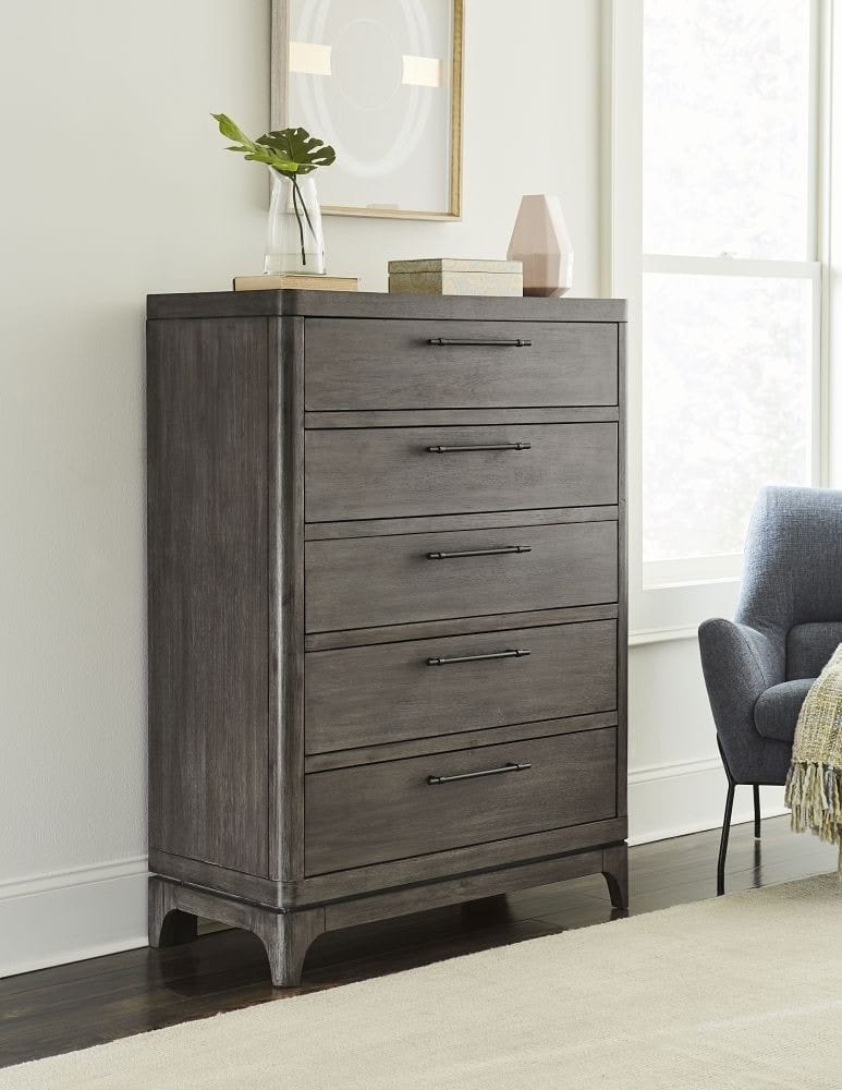 Modus Bedroom Cicero Five-Drawer Chest In Slate Grey 2KS384