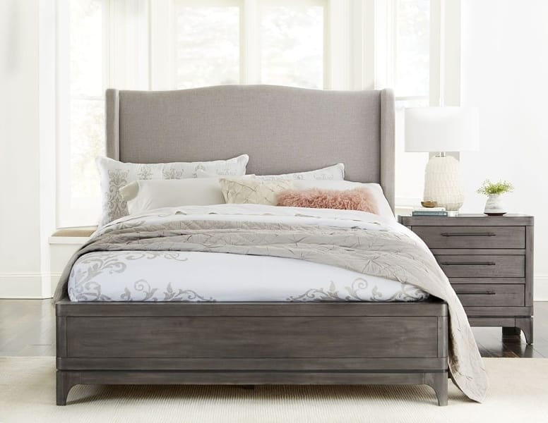Modus Bedroom Cicero Upholstered Wingback Bed In Slate Grey 2KS3A6