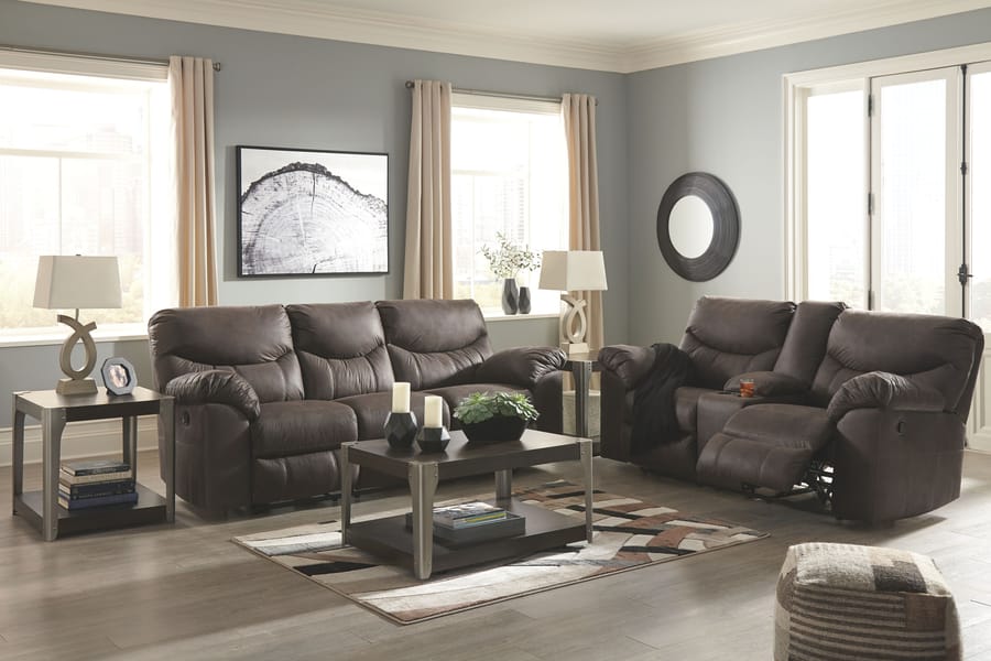Ashley Living Room Boxberg Reclining Loveseat with Console 3380394