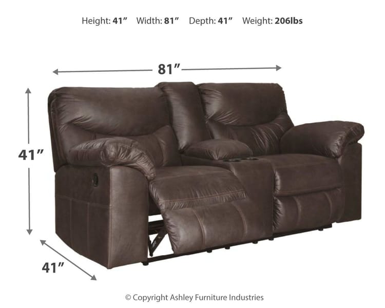Ashley Living Room Boxberg Reclining Loveseat with Console 3380394