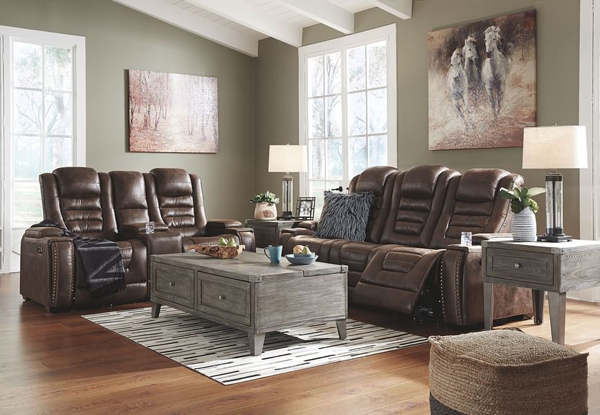Ashley Living Room Game Zone Power Reclining Loveseat with Console 3850118