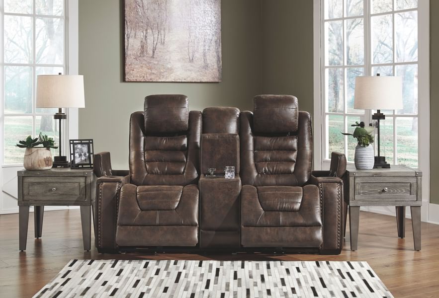 Ashley Living Room Game Zone Power Reclining Loveseat with Console 3850118