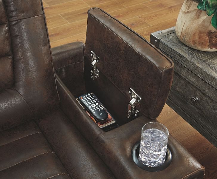 Ashley Living Room Game Zone Power Reclining Loveseat with Console 3850118