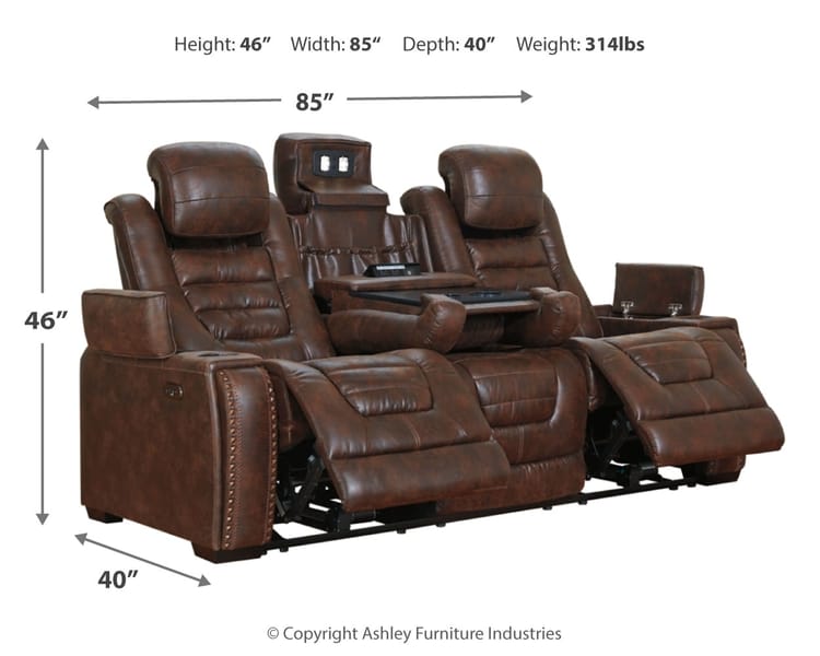 Ashley Living Room Game Zone Power Reclining Sofa 3850115