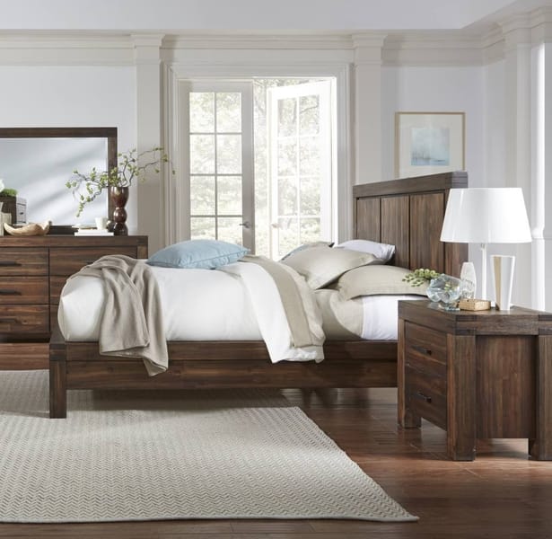 Modus Bedroom Meadow Two Drawer Solid Wood Nightstand In Brick Brown 3F4181