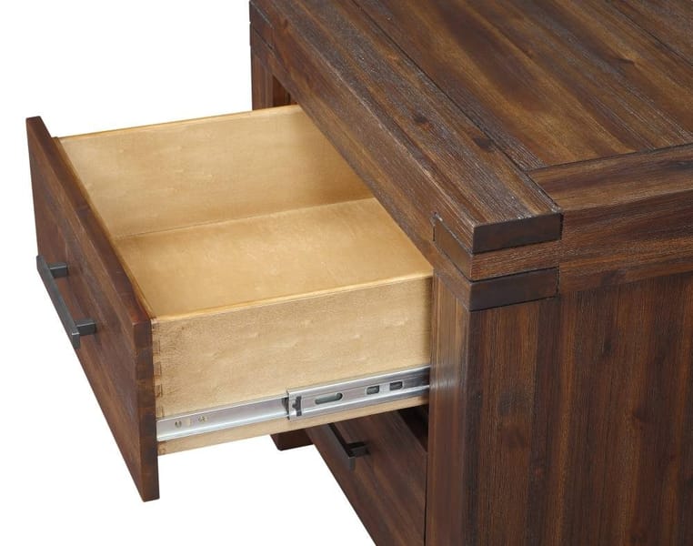 Modus Bedroom Meadow Two Drawer Solid Wood Nightstand In Brick Brown 3F4181