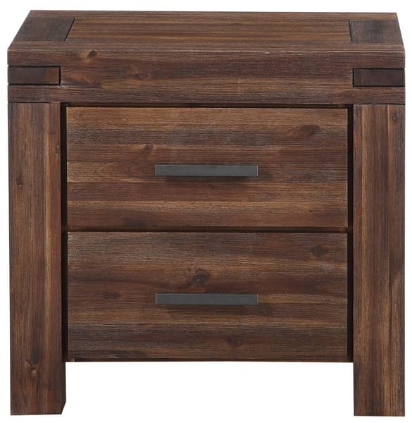 Modus Bedroom Meadow Two Drawer Solid Wood Nightstand In Brick Brown 3F4181
