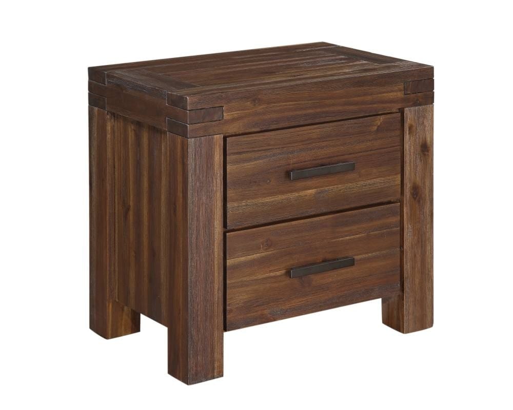 Modus Bedroom Meadow Two Drawer Solid Wood Nightstand In Brick Brown 3F4181