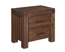 Modus Bedroom Meadow Two Drawer Solid Wood Nightstand In Brick Brown 3F4181