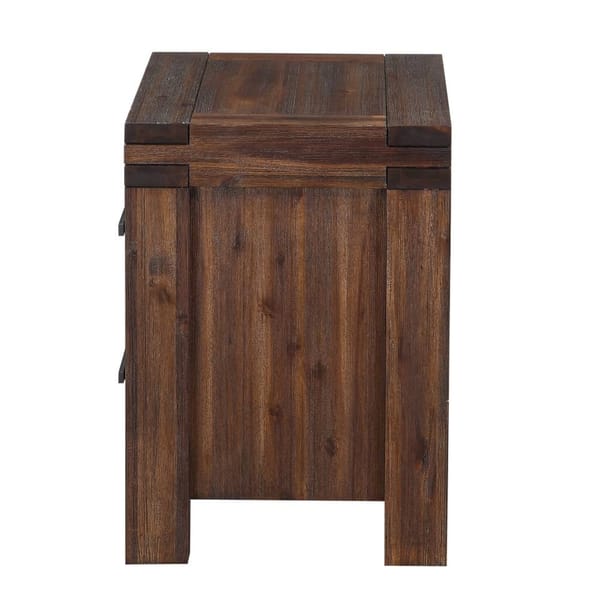 Modus Bedroom Meadow Two Drawer Solid Wood Nightstand In Brick Brown 3F4181